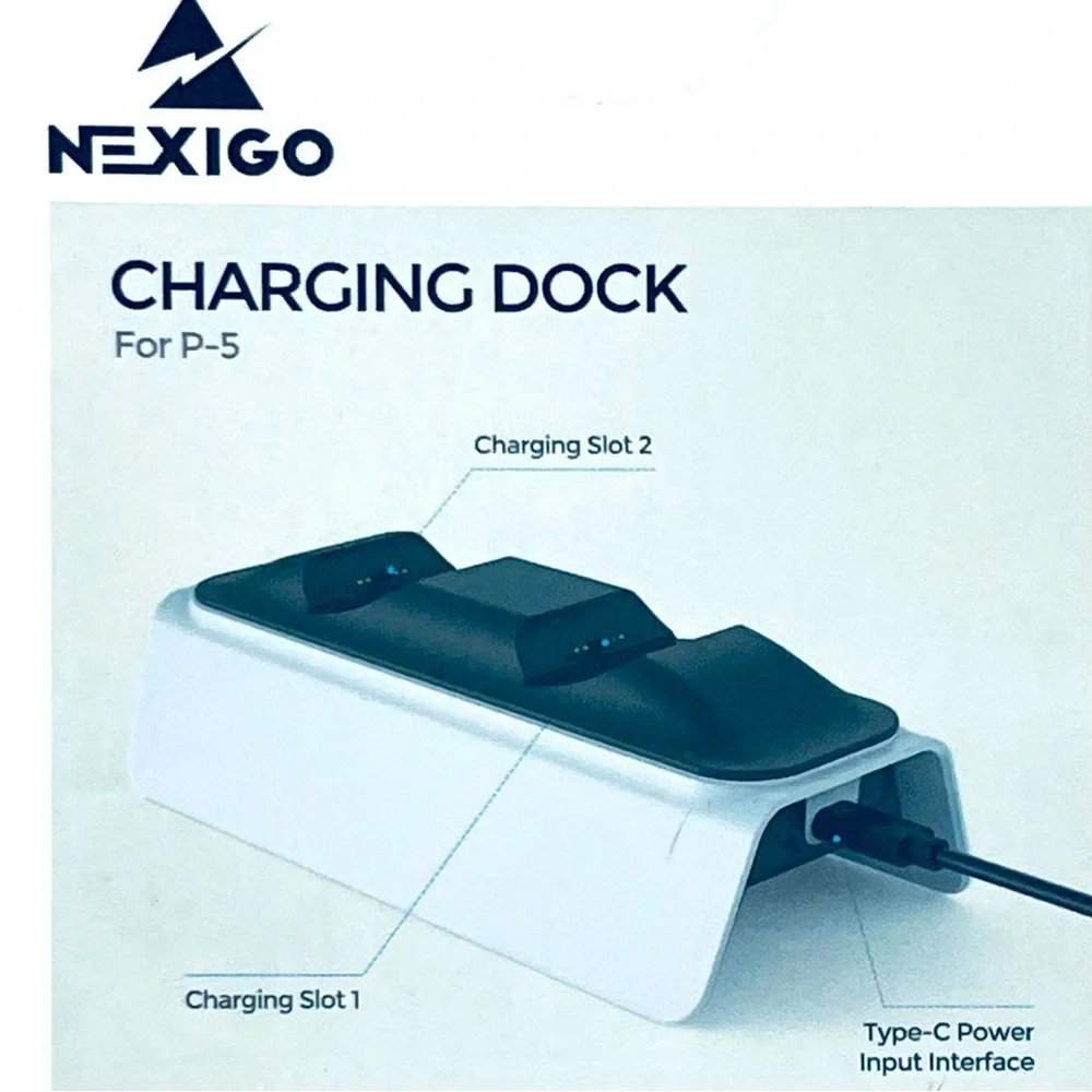P-5 Fast Charging Dual Controller Dock for PS5 video game controllers NIB
